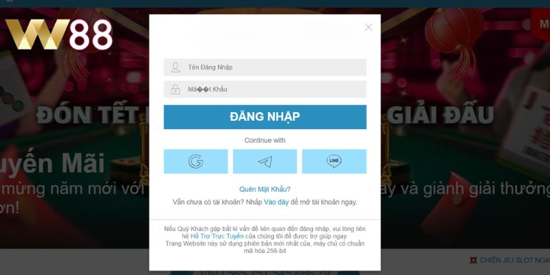 Đảm bảo nhập đúng thông tin cá nhân khi truy cập w88